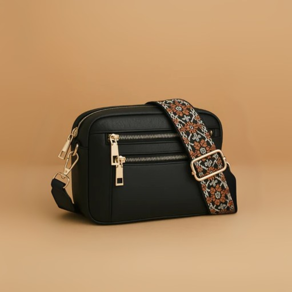 Torebka na ramię z kolorowymi paskami