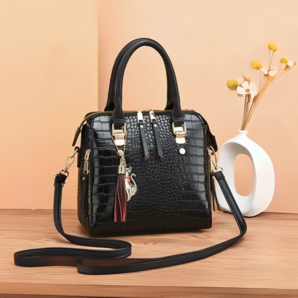 Skórzana torebka w krokodyli wzór