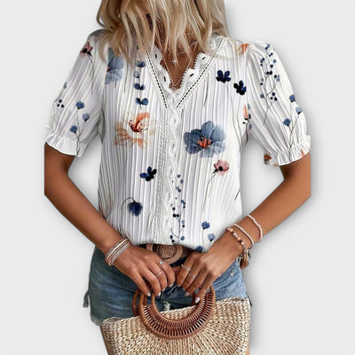 Emily - Stylowa bluzka z dekoltem w szpic