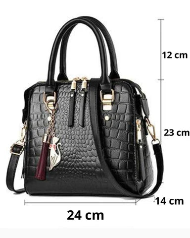 Skórzana torebka w krokodyli wzór