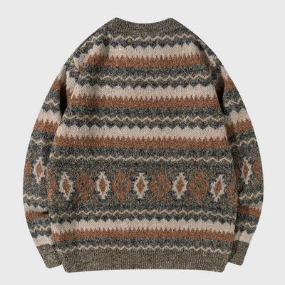 Sweter z Zianiny o Geometrycznym Wzorze