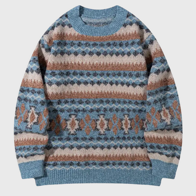 Sweter z Zianiny o Geometrycznym Wzorze