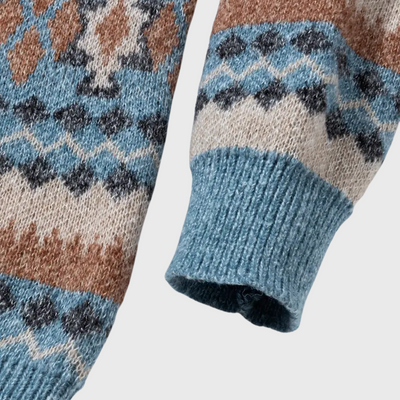 Sweter z Zianiny o Geometrycznym Wzorze