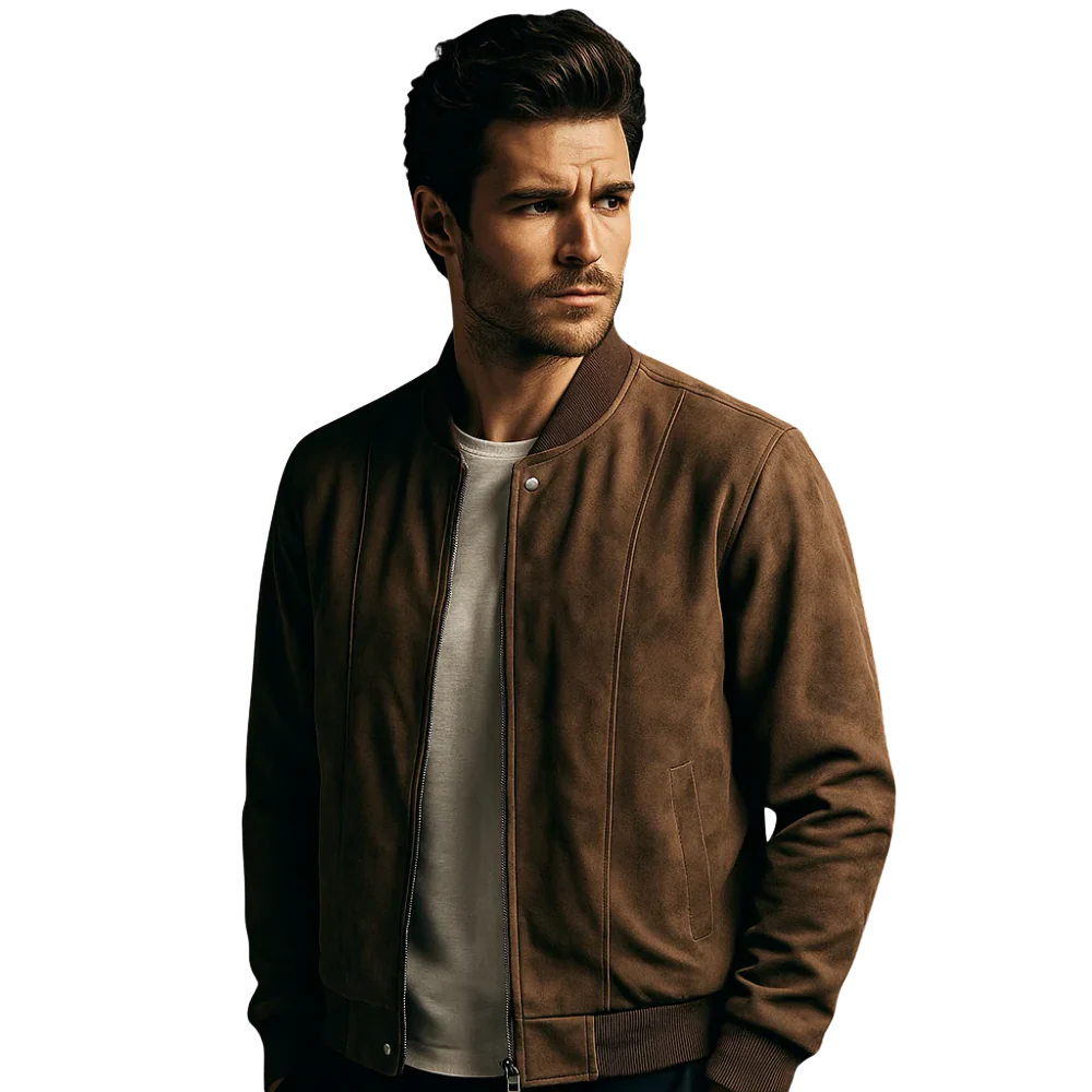 Męska skórzana kurtka bomberka