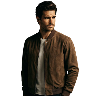 Męska skórzana kurtka bomberka