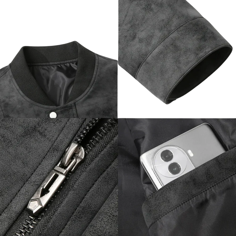 Męska skórzana kurtka bomberka