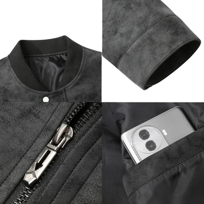 Męska skórzana kurtka bomberka