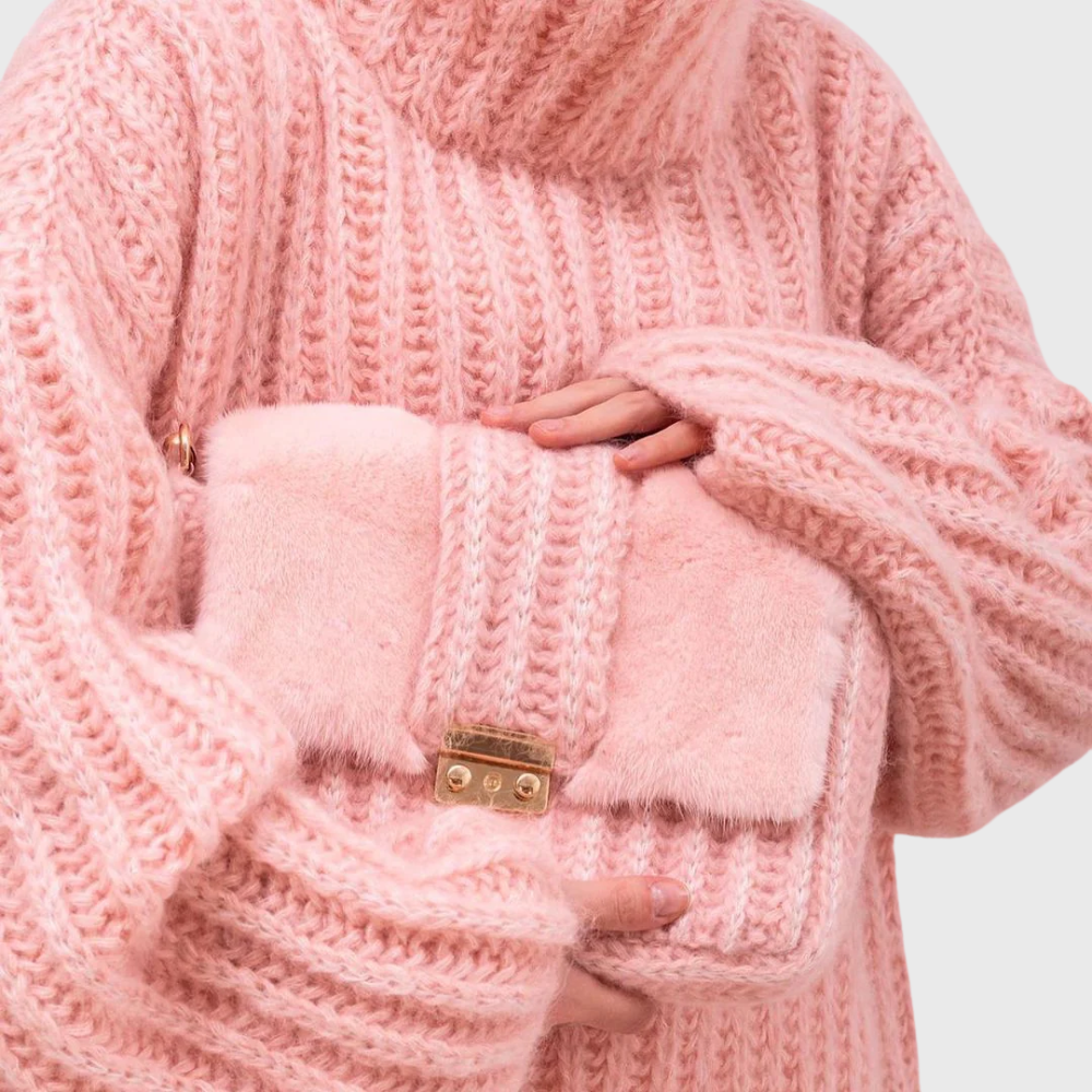 Paulina - Damski Pulower z Długim Rękawem i Kapturem