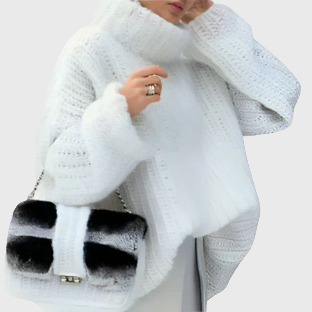 Paulina - Damski Pulower z Długim Rękawem i Kapturem