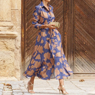 Floriza - Klasyczna Sukienka w Stylu Koszulowym